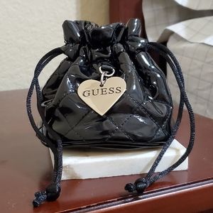 GUESS Drawstring Patent Leather Pouch